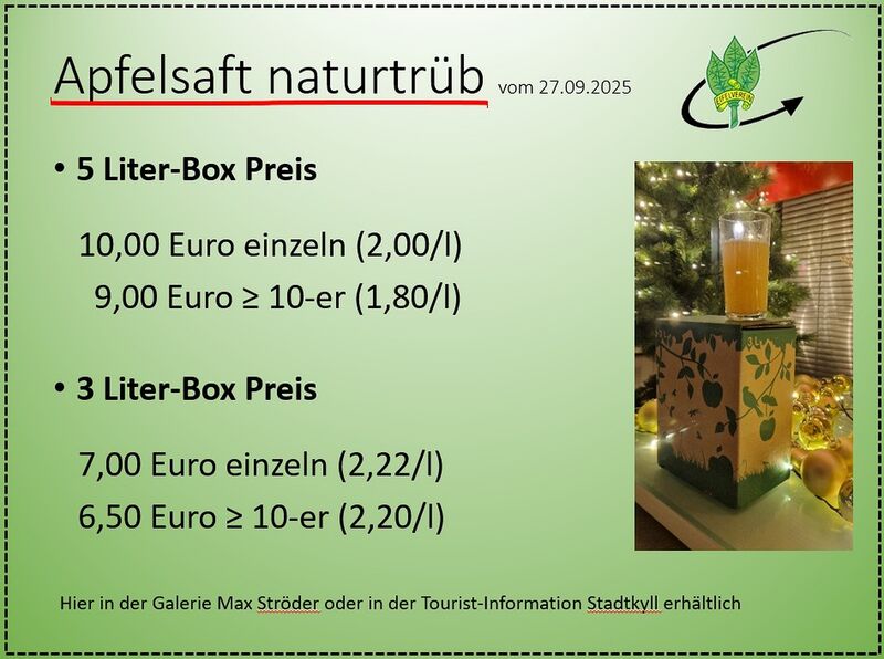 Apfelsaft aktion im Advent 2